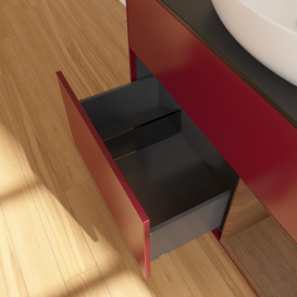 Тумба под раковину Villeroy & Boch Finion 100х50,1 см с подсветкой МДФ пион матовый лак/стекло черное матовое FA22GNHB