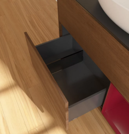 Тумба под раковину Villeroy & Boch Finion 100х50,1 см с подсветкой МДФ шпон грецкого ореха/стекло черное матовое FA22HBGN