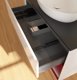 Тумба под раковину Villeroy & Boch Finion 100х50,1 см с подсветкой МДФ белый матовый лак/стекло черное матовое FA22HBMT