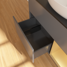 Тумба под раковину Villeroy & Boch Finion 100х50,1 см с подсветкой МДФ антрацит матовый лак/стекло черное матовое FA22HFGK