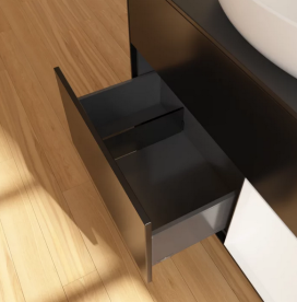 Тумба под раковину Villeroy & Boch Finion 100х50,1 см с подсветкой МДФ черный матовый лак/стекло черное матовое FA22MTPD