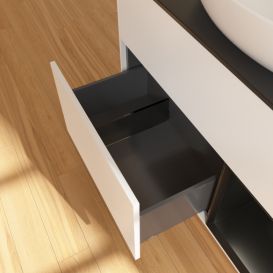 Тумба под раковину Villeroy & Boch Finion 100х50,1 см с подсветкой МДФ белый матовый лак/стекло черное матовое FA22PDMT