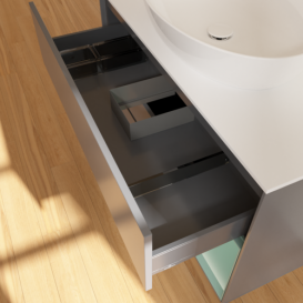 Тумба под раковину Villeroy & Boch Finion 100х50,1 см с подсветкой МДФ антрацит матовый лак/стекло белое матовое FA21GMGK