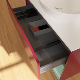 Тумба под раковину Villeroy & Boch Finion 100х50,1 см с подсветкой МДФ пион матовый лак/стекло белое матовое FA21GMHB