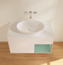 Тумба под раковину Villeroy & Boch Finion 100х50,1 см с подсветкой МДФ белый матовый лак/стекло белое матовое FA21GMMT