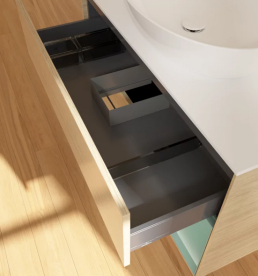 Тумба под раковину Villeroy & Boch Finion 100х50,1 см с подсветкой МДФ шпон дуба/стекло белое матовое FA21GMPC