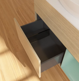 Тумба под раковину Villeroy & Boch Finion 100х50,1 см с подсветкой МДФ шпон дуба/стекло белое матовое FA21GMPC