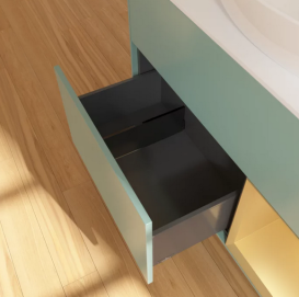 Тумба під раковину Villeroy & Boch Finion 100х50,1 см із підсвічуванням МДФ оливковий матовий лак/скло біле матове FA21HFGM