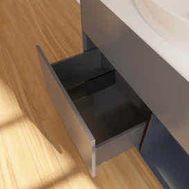 Тумба под раковину Villeroy & Boch Finion 100х50,1 см с подсветкой МДФ антрацит матовый лак/стекло белое матовое FA21HGGK