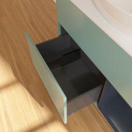 Тумба под раковину Villeroy & Boch Finion 100х50,1 см с подсветкой МДФ оливковый матовый лак/стекло белое матовое FA21HGGM