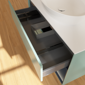 Тумба под раковину Villeroy & Boch Finion 100х50,1 см с подсветкой МДФ оливковый матовый лак/стекло белое матовое FA21HGGM