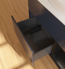 Тумба под раковину Villeroy & Boch Finion 100х50,1 см с подсветкой МДФ темно-синий матовый лак/стекло белое матовое FA21PDHG