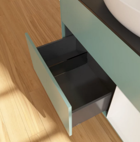 Тумба под раковину Villeroy & Boch Finion 100х50,1 см с подсветкой МДФ оливковый матовый лак/стекло черное матовое FA22GFGM