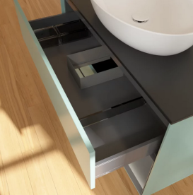 Тумба под раковину Villeroy & Boch Finion 100х50,1 см с подсветкой МДФ оливковый матовый лак/стекло черное матовое FA22GKGM