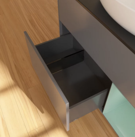 Тумба під раковину Villeroy & Boch Finion 100х50,1 см з підсвічуванням антрацит матовий лак/скло чорне матове FA22GMGK