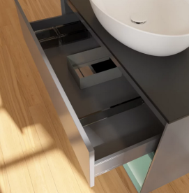 Тумба під раковину Villeroy & Boch Finion 100х50,1 см з підсвічуванням антрацит матовий лак/скло чорне матове FA22GMGK