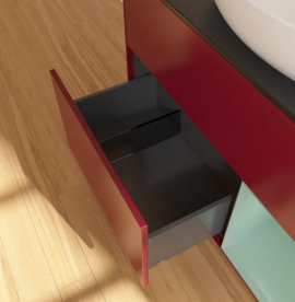 Тумба под раковину Villeroy & Boch Finion 100х50,1 см с подсветкой МДФ пион матовый лак/стекло черное матовое FA22GMHB