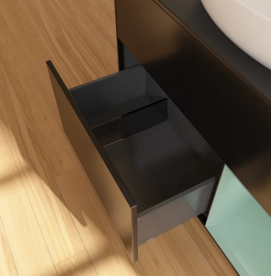 Тумба под раковину Villeroy & Boch Finion 100х50,1 см с подсветкой МДФ черный матовый лак/стекло черное матовое FA22GMPD