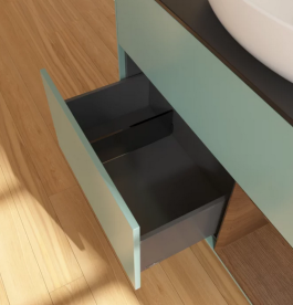 Тумба под раковину Villeroy & Boch Finion 100х50,1 см с подсветкой МДФ оливковый матовый лак/стекло черное матовое FA22GNGM