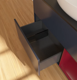 Тумба под раковину Villeroy & Boch Finion 100х50,1 см с подсветкой МДФ темно-синий матовый лак/стекло черное матовое FA22HBHG