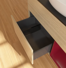 Тумба под раковину Villeroy & Boch Finion 100х50,1 см с подсветкой МДФ шпон дуба/стекло черное матовое FA22HBPC