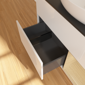 Тумба под раковину Villeroy & Boch Finion 100х50,1 см с подсветкой МДФ глянцевый белый лак/стекло черное матовое FA22PCGF