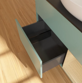 Тумба под раковину Villeroy & Boch Finion 100х50,1 см с подсветкой МДФ оливковый матовый лак/стекло черное матовое FA22PCGM