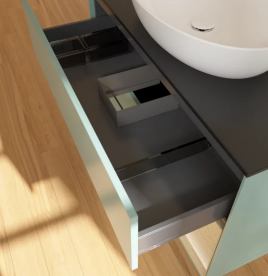 Тумба под раковину Villeroy & Boch Finion 100х50,1 см с подсветкой МДФ оливковый матовый лак/стекло черное матовое FA22PCGM