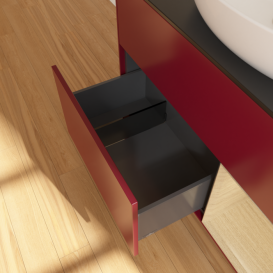 Тумба под раковину Villeroy & Boch Finion 100х50,1 см с подсветкой МДФ пион матовый лак/стекло черное матовое FA22PCHB