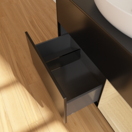 Тумба под раковину Villeroy & Boch Finion 100х50,1 см с подсветкой МДФ черный матовый лак/стекло черное матовое FA22PCPD