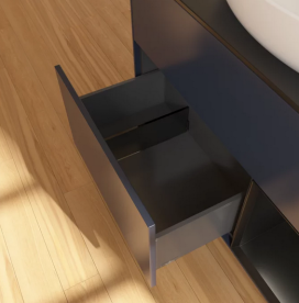 Тумба под раковину Villeroy & Boch Finion 100х50,1 см с подсветкой МДФ темно-синий матовый лак/стекло черное матовое FA22PDHG