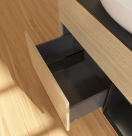 Тумба под раковину Villeroy & Boch Finion 100х50,1 см с подсветкой МДФ шпон дуба/стекло черное матовое FA22PDPC