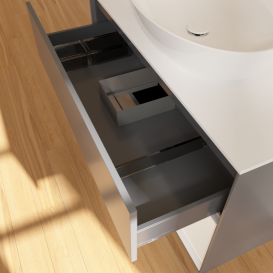 Тумба под раковину Villeroy & Boch Finion 100х50,1 см с подсветкой МДФ антрацит матовый лак/стекло белое матовое GA21GFGK