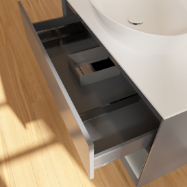 Тумба под раковину Villeroy & Boch Finion 100х50,1 см с подсветкой МДФ антрацит матовый лак/стекло белое матовое GA21GKGK