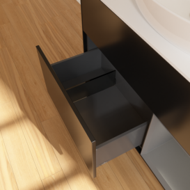 Тумба под раковину Villeroy & Boch Finion 100х50,1 см с подсветкой МДФ черный матовый лак/стекло белое матовое GA21GKPD