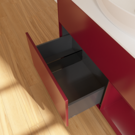 Тумба под раковину Villeroy & Boch Finion 100х50,1 см с подсветкой МДФ пион матовый лак/стекло белое матовое GA21HBHB