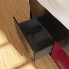 Тумба под раковину Villeroy & Boch Finion 100х50,1 см с подсветкой МДФ черный матовый лак/стекло белое матовое GA21HBPD