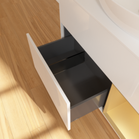 Тумба под раковину Villeroy & Boch Finion 100х50,1 см с подсветкой МДФ глянцевый белый лак/стекло белое матовое GA21HFGF