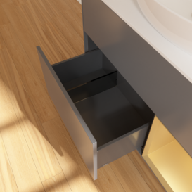 Тумба под раковину Villeroy & Boch Finion 100х50,1 см с подсветкой МДФ антрацит матовый лак/стекло белое матовое GA21HFGK