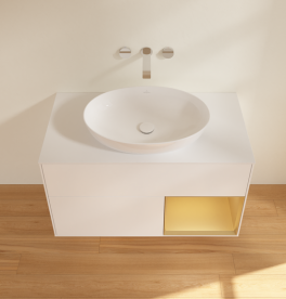 Тумба под раковину Villeroy & Boch Finion 100х50,1 см с подсветкой МДФ белый матовый лак/стекло белое матовое GA21HFMT