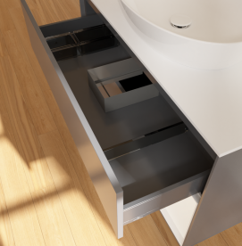 Тумба под раковину Villeroy & Boch Finion 100х50,1 см с подсветкой МДФ антрацит матовый лак/стекло белое матовое GA21MTGK