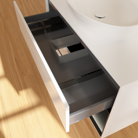 Тумба под раковину Villeroy & Boch Finion 100х50,1 см с подсветкой МДФ глянцевый белый лак/стекло белое матовое GA21PDGF