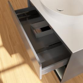 Тумба под раковину Villeroy & Boch Finion 100х50,1 см с подсветкой МДФ антрацит матовый лак/стекло белое матовое GA21PDGK