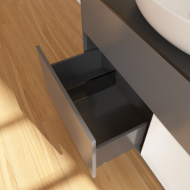 Тумба под раковину Villeroy & Boch Finion 100х50,1 см с подсветкой МДФ антрацит матовый лак/стекло черное матовое GA22GFGK