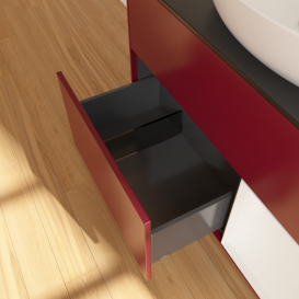 Тумба под раковину Villeroy & Boch Finion 100х50,1 см с подсветкой МДФ пион матовый лак/стекло черное матовое GA22GFHB