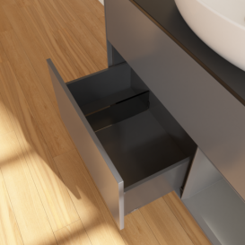 Тумба под раковину Villeroy & Boch Finion 100х50,1 см с подсветкой МДФ антрацит матовый лак/стекло черное матовое GA22GKGK