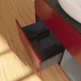 Тумба под раковину Villeroy & Boch Finion 100х50,1 см с подсветкой МДФ пион матовый лак/стекло черное матовое GA22GKHB