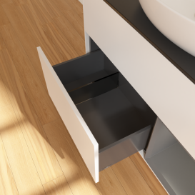 Тумба под раковину Villeroy & Boch Finion 100х50,1 см с подсветкой МДФ белый матовый лак/стекло черное матовое GA22GKMT