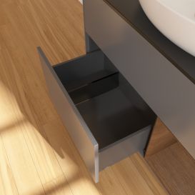 Тумба под раковину Villeroy & Boch Finion 100х50,1 см с подсветкой МДФ антрацит матовый лак/стекло черное матовое GA22GNGK