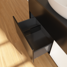 Тумба под раковину Villeroy & Boch Finion 100х50,1 см с подсветкой МДФ черный матовый лак/стекло черное матовое GA22MTPD